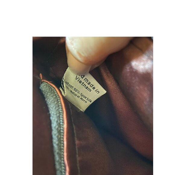 Mod By Design Hand Beaded Mother Of Pearl Crossbody Bag Brown One Size Glam Boho - Picture 3 of 13